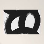 Black & White Minimalist Abstract Mid century Ink Art Dark Brush Strokes Welcome Mat Gallery Image 1