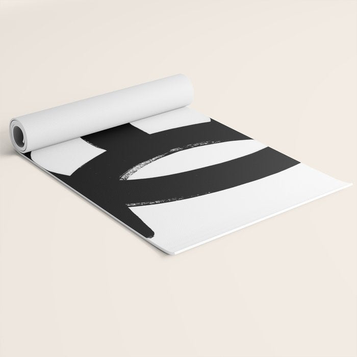 Black & White Minimalist Abstract Mid century Ink Art Dark Brush Strokes Yoga Mat Gallery Image 2