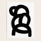 Black & White Minimalist Abstract Mid century Ink Art Dark Brush Strokes Poster Gallery Image 4