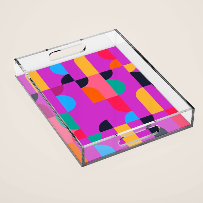 Colorful Geometric Shapes Acrylic Tray Gallery Image 1