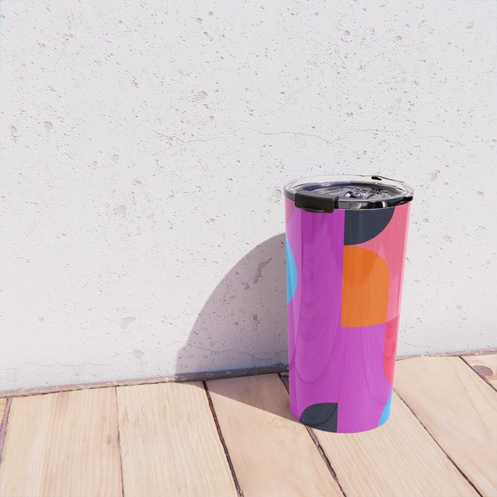 Colorful Geometric Shapes Travel Mug Gallery Image 4