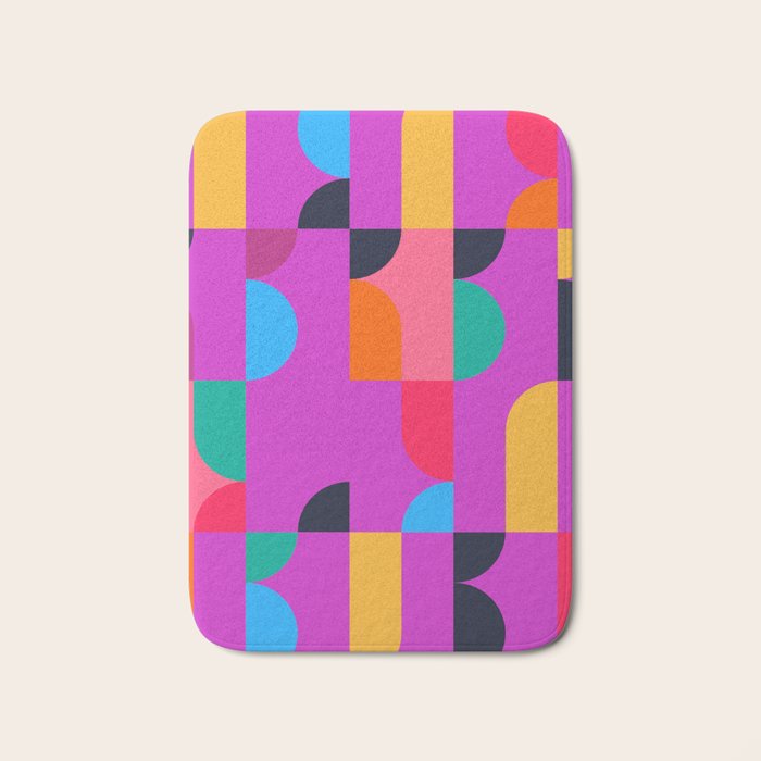 Colorful Geometric Shapes Bath Mat Gallery Image 1