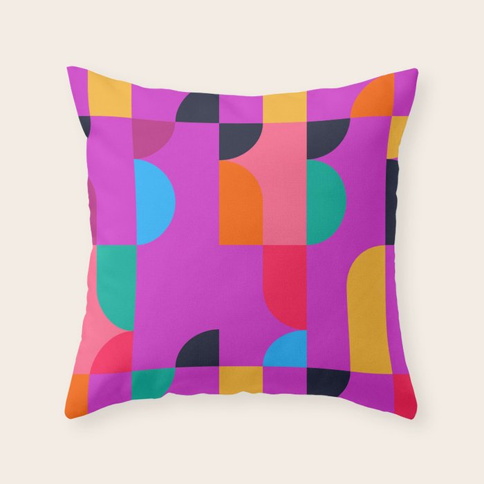 Colorful Geometric Shapes Throw Pillow Gallery Image 6