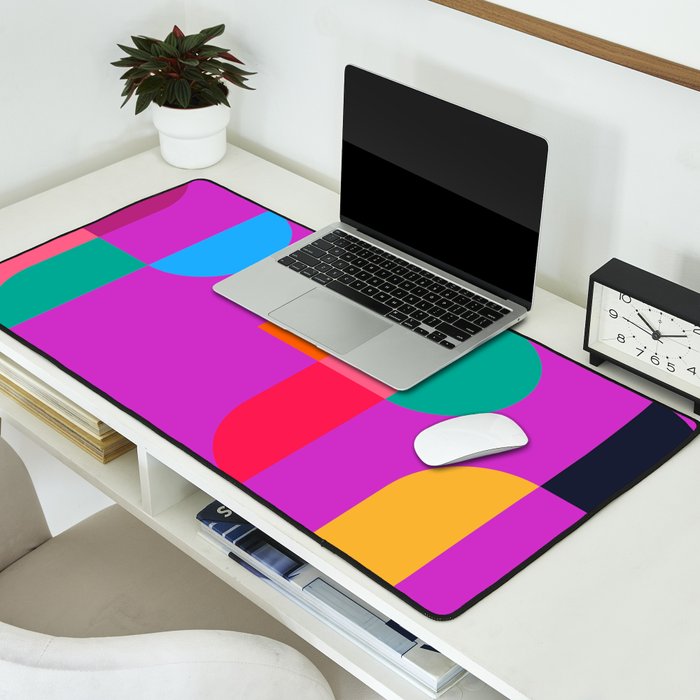 Colorful Geometric Shapes Desk Mat Gallery Image 2