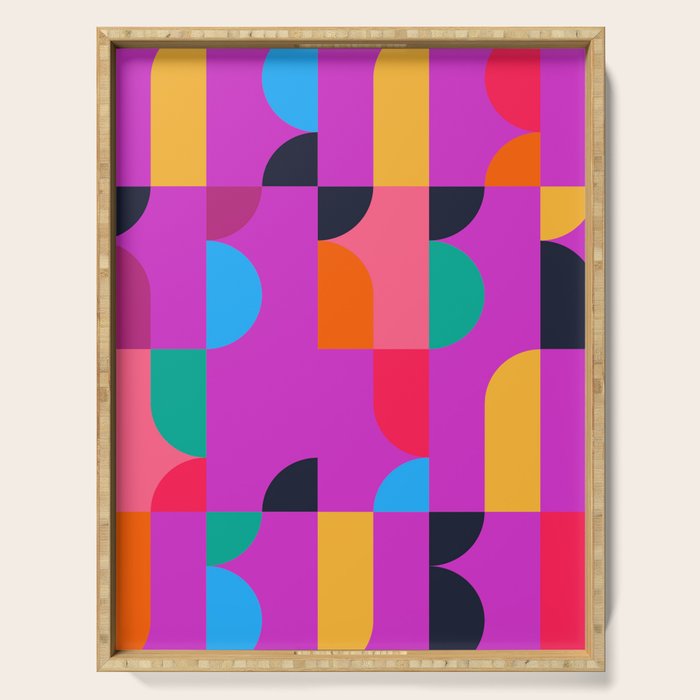 Colorful Geometric Shapes Serving Tray Gallery Image 1