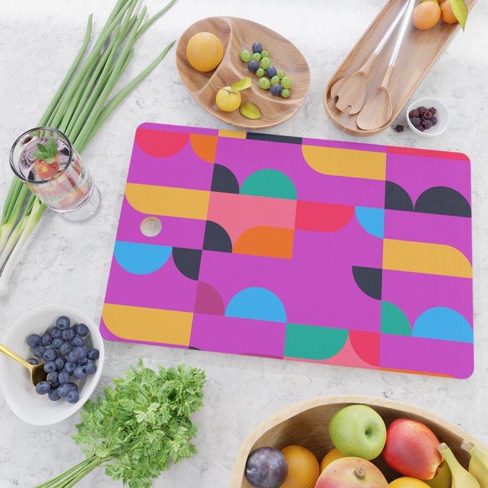 Colorful Geometric Shapes Cutting Board Gallery Image 2