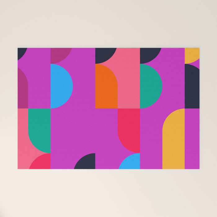 Colorful Geometric Shapes Welcome Mat Gallery Image 1