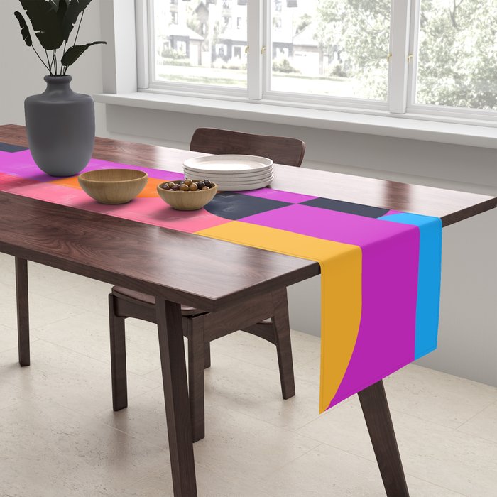 Colorful Geometric Shapes Table Runner Gallery Image 2