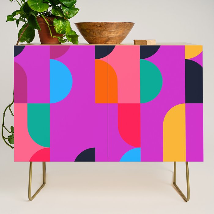 Colorful Geometric Shapes Credenza Gallery Image 1
