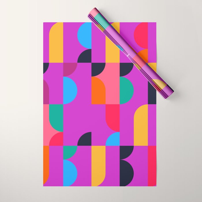 Colorful Geometric Shapes Wrapping Paper Gallery Image 1