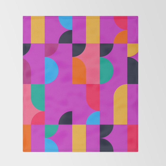 Colorful Geometric Shapes Throw Blanket Gallery Image 2