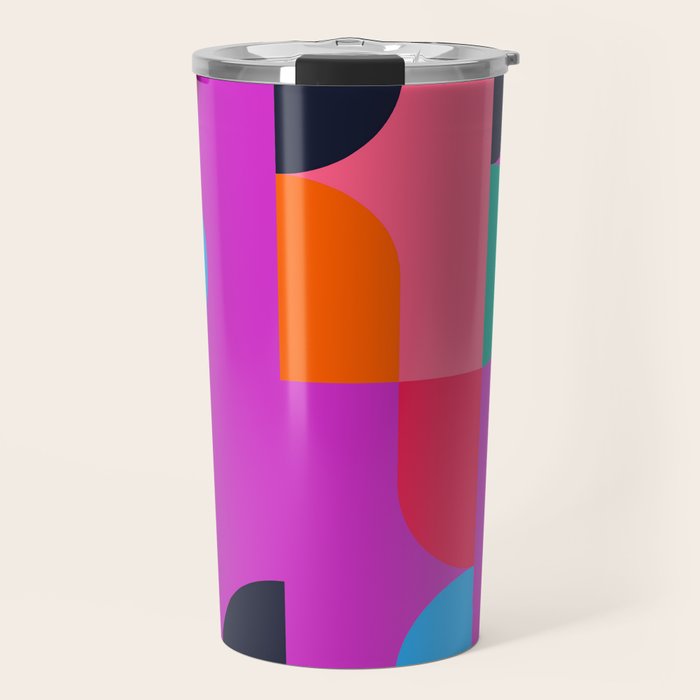 Colorful Geometric Shapes Travel Mug Gallery Image 1