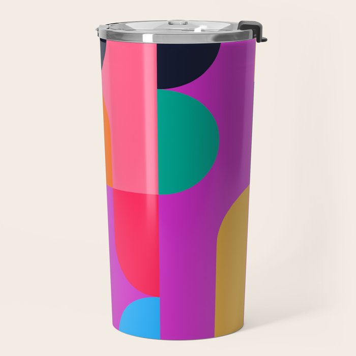 Colorful Geometric Shapes Travel Mug Gallery Image 2