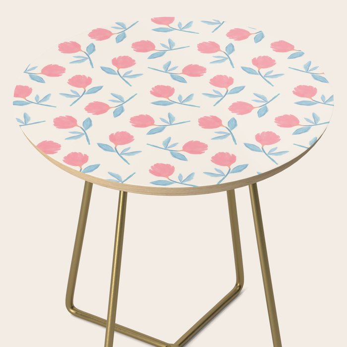 Peony Flower Gouache Illustration  Side Table Gallery Image 2