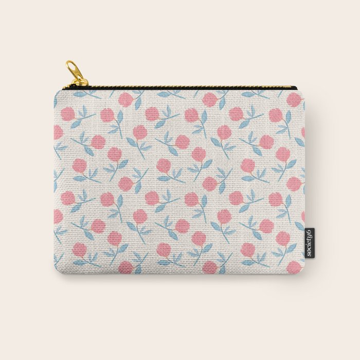 Peony Flower Gouache Illustration  Carry All Pouch Gallery Image 1