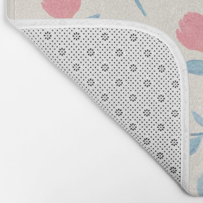 Peony Flower Gouache Illustration  Bath Mat Gallery Image 2