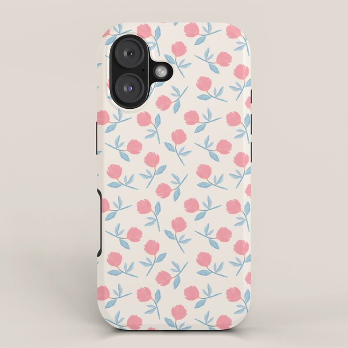 Peony Flower Gouache Illustration  iPhone Case Gallery Image 1