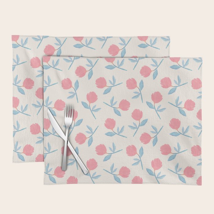 Peony Flower Gouache Illustration  Placemat Gallery Image 1