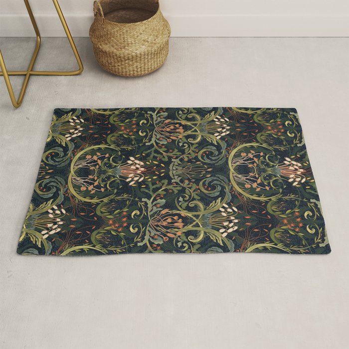 Woodland moss dark Rug Gallery Image 1