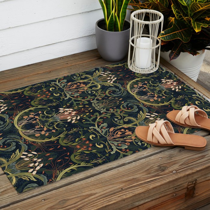 Woodland moss dark Outdoor Rug Gallery Image 2