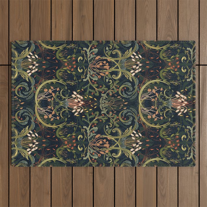 Woodland moss dark Outdoor Rug Gallery Image 1