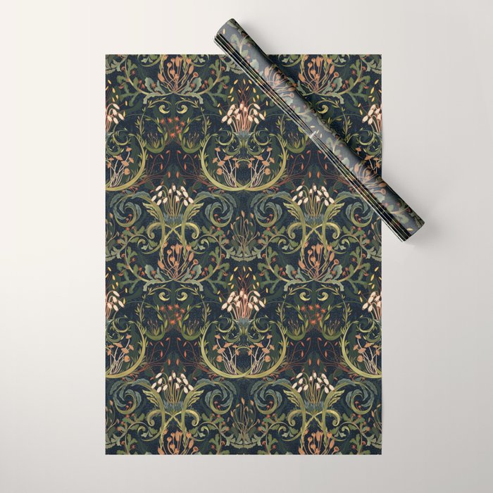 Woodland moss dark Wrapping Paper Gallery Image 1