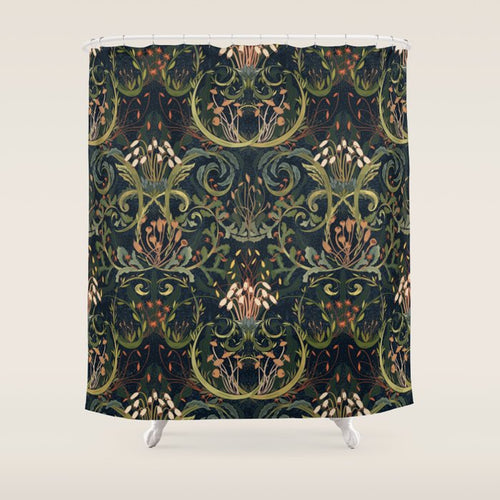 Woodland Moss Dark Shower Curtain
