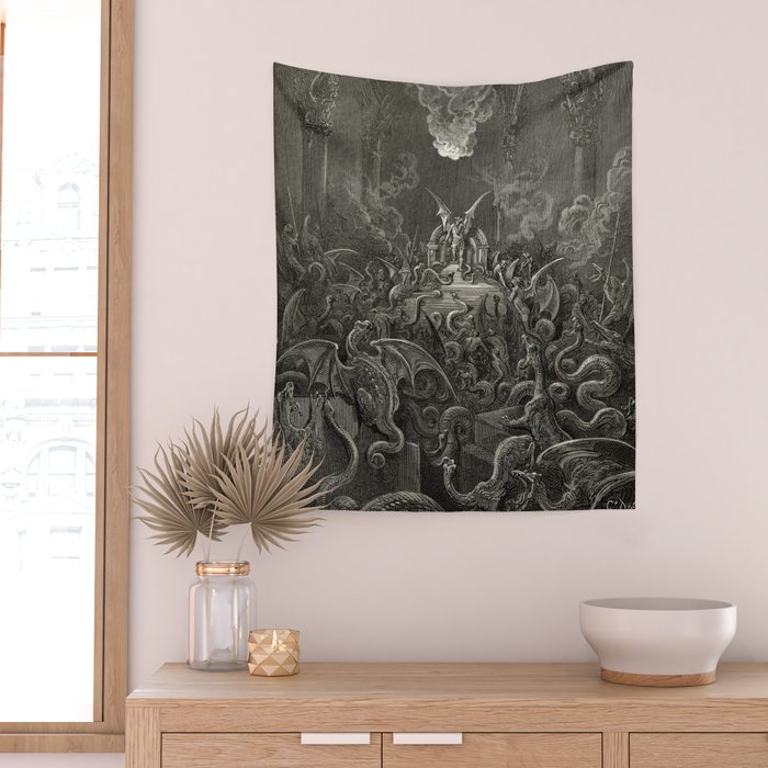 Gustave Doré - The lost paradise Wall Tapestry Gallery Image 2