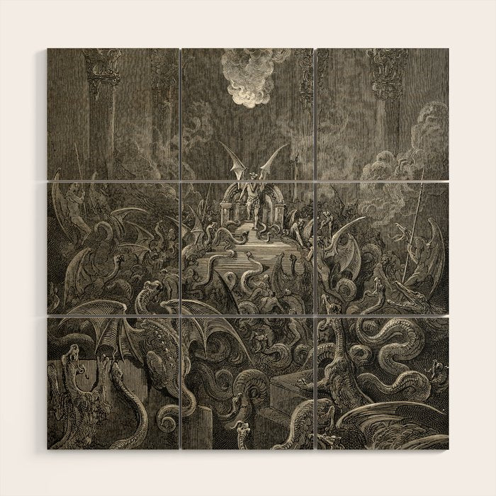 Gustave Doré - The lost paradise Wood Wall Art Gallery Image 1