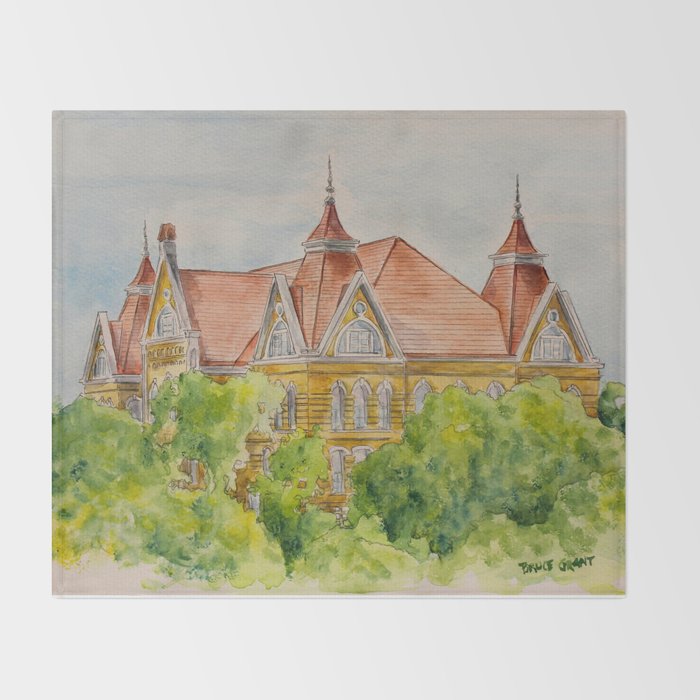 Texas State (SWT) University Old Main Building, San Marcos, TX Throw Blanket Gallery Image 2