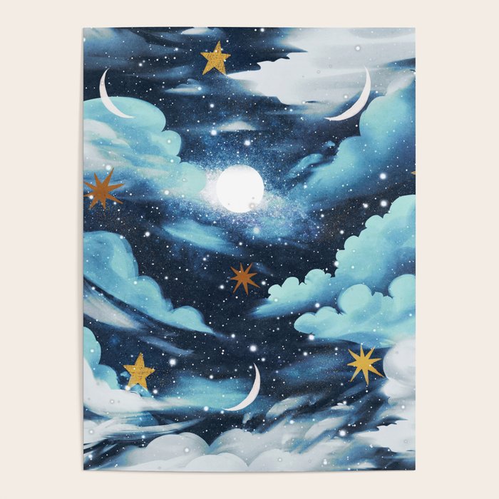 Moonlit Cloud Fantasy A Poster Gallery Image 1