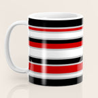 Modern Horizontal Stripes // Red, Gray, Black and White Coffee Mug Gallery Image 3