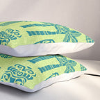 Retro Mid Century Modern Tiki Pattern 543 Green and Chartreuse Tweed Pillow Sham Gallery Image 3