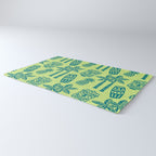 Retro Mid Century Modern Tiki Pattern 543 Green and Chartreuse Tweed Rug Gallery Image 3