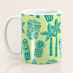 Retro Mid Century Modern Tiki Pattern 543 Green and Chartreuse Tweed Coffee Mug Gallery Image 3