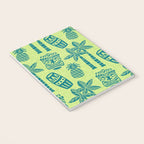 Retro Mid Century Modern Tiki Pattern 543 Green and Chartreuse Tweed Notebook Gallery Image 3
