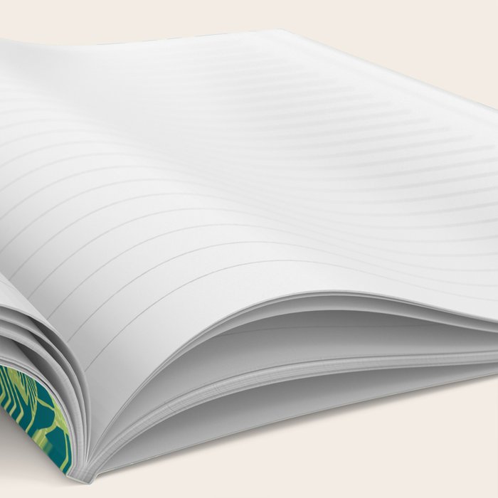 Retro Mid Century Modern Tiki Pattern 543 Green and Chartreuse Tweed Notebook Gallery Image 2