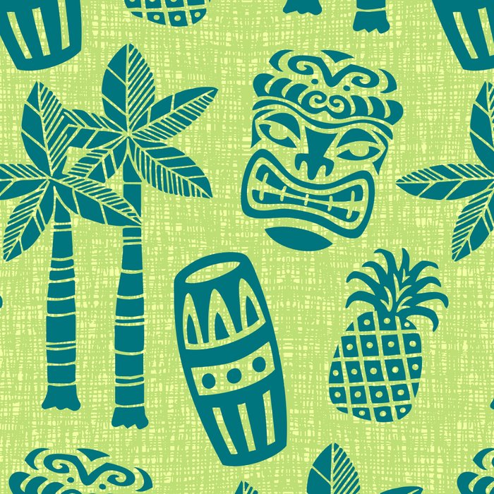 Retro Mid Century Modern Tiki Pattern 543 Green and Chartreuse Tweed Coffee Mug Gallery Image 2