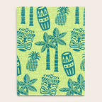 Retro Mid Century Modern Tiki Pattern 543 Green and Chartreuse Tweed Notebook Gallery Image 4