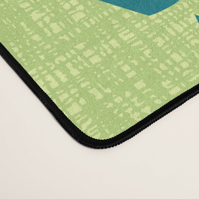 Retro Mid Century Modern Tiki Pattern 543 Green and Chartreuse Tweed Desk Mat Gallery Image 4