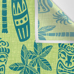 Retro Mid Century Modern Tiki Pattern 543 Green and Chartreuse Tweed Wall Tapestry Gallery Image 3