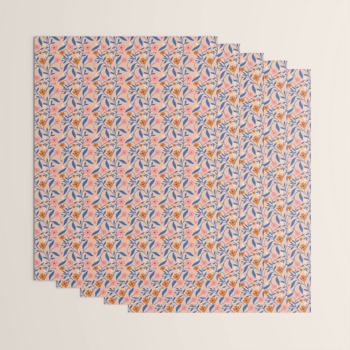 Garden Blooms and Blue Leaves Wrapping Paper Gallery Image 3