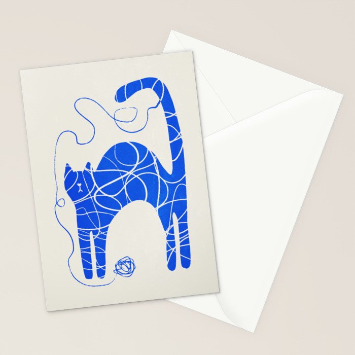 Wool Cat Stationery Card Gallery Image 2