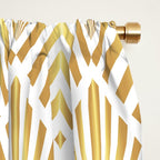 Gold art deco diamonds on white Window Curtain Gallery Image 2