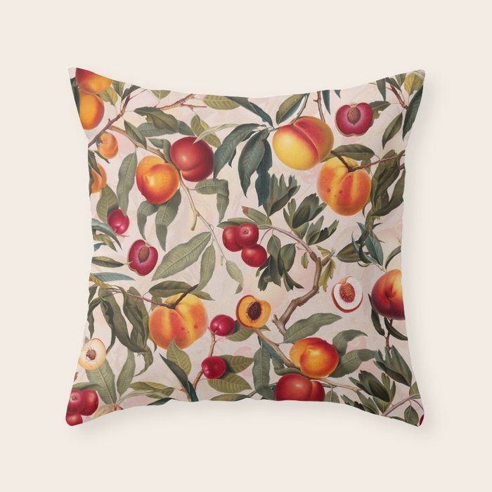 Vintage Fruit Pattern XXIII Throw Pillow Gallery Image 1