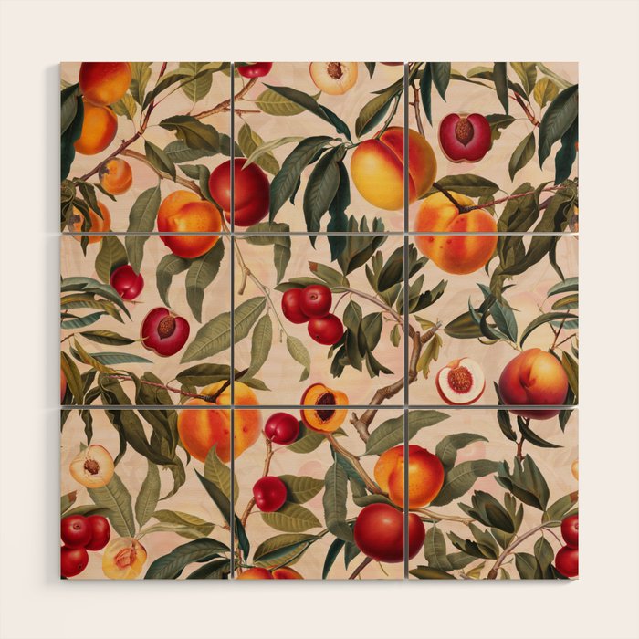 Vintage Fruit Pattern XXIII Wood Wall Art Gallery Image 1