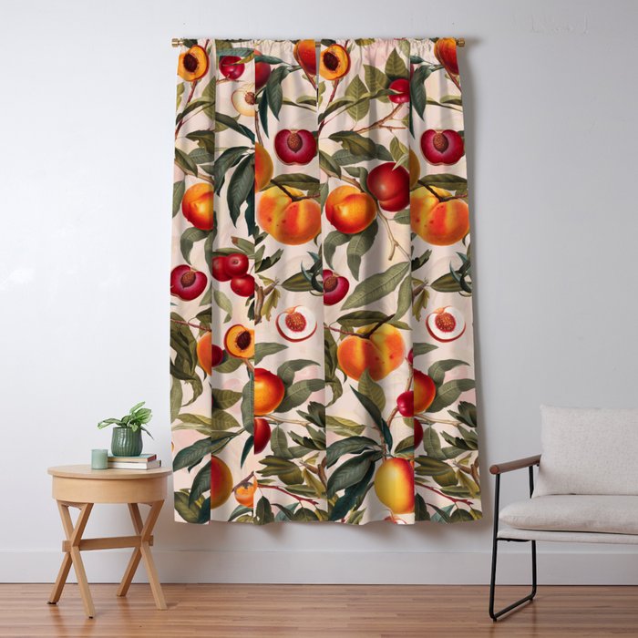 Vintage Fruit Pattern XXIII Window Curtain Gallery Image 1