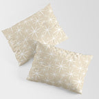 Twinkling Mid Century Modern Starburst Pattern in Light Beige and White Pillow Sham Gallery Image 3
