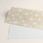 Twinkling Mid Century Modern Starburst Pattern in Light Beige and White Wrapping Paper Gallery Image 2