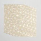 Twinkling Mid Century Modern Starburst Pattern in Light Beige and White Wrapping Paper Gallery Image 3
